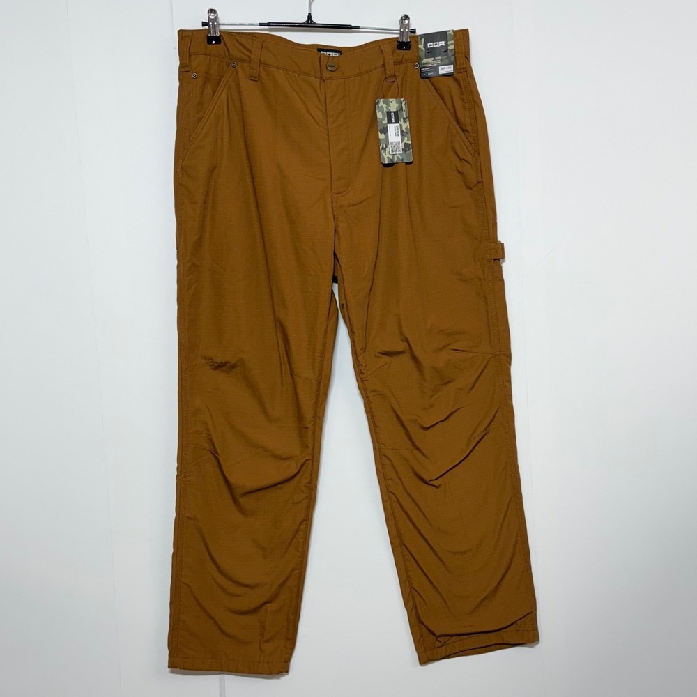 CQR Pants Mens Measures 38X31 Tag 38x32 Brown Tactical Ripstop Fleece Lined NEW